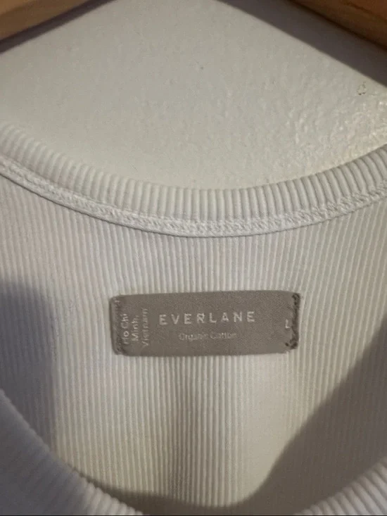 Everlane White Ribbed Racerback Tank - Picture 2 of 4